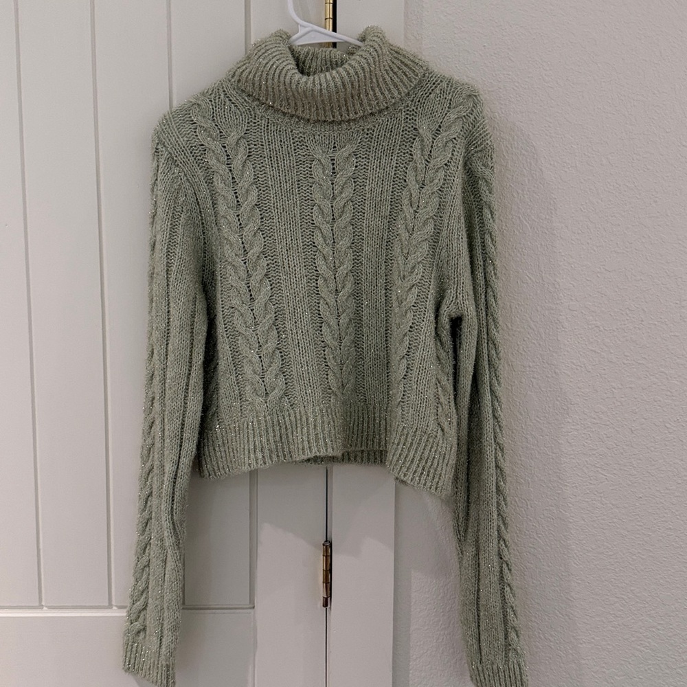 Pilcro Textured Knit Sweater in Soft Green